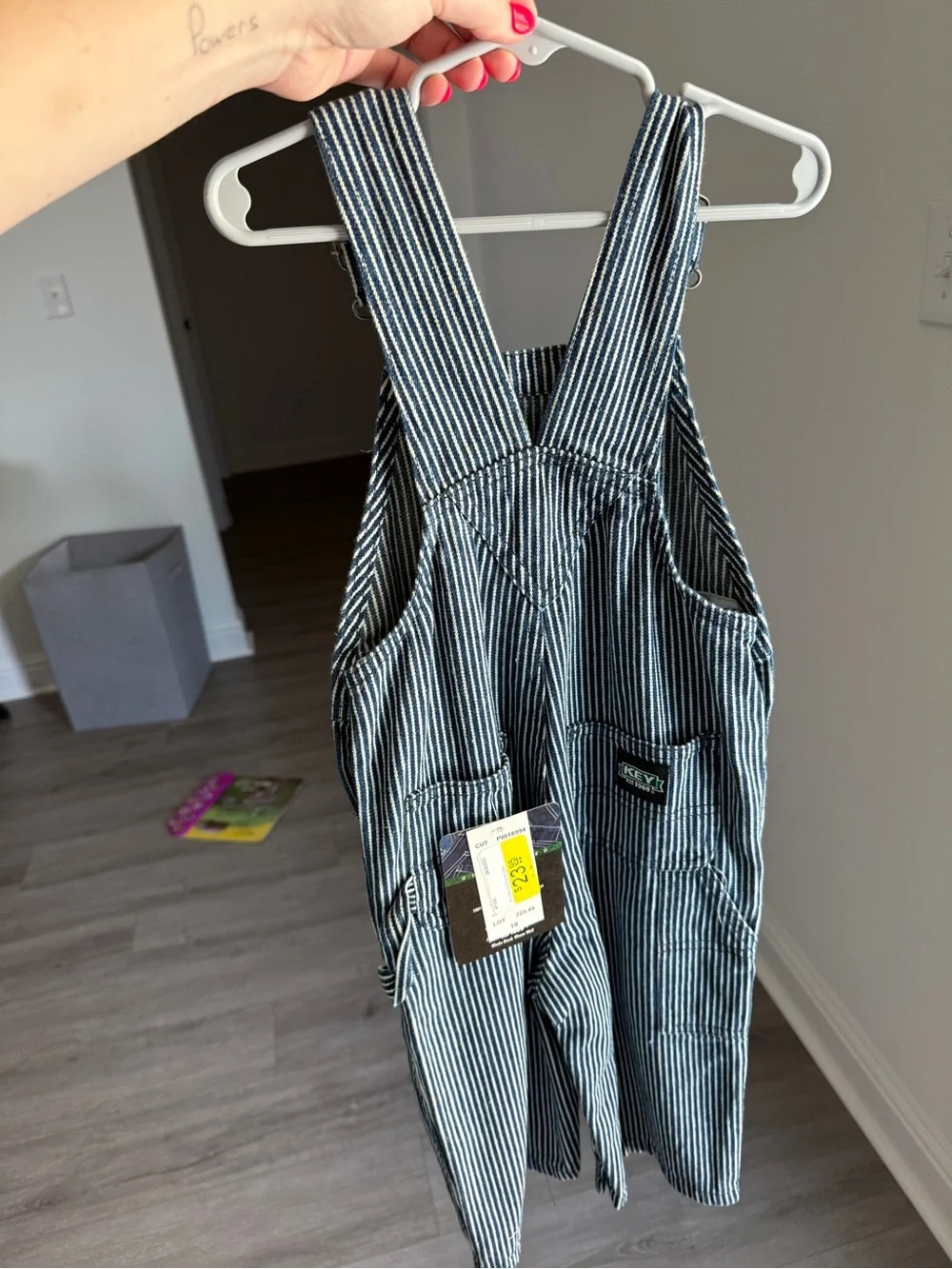 KEY Kids Blue Stripe Overalls One-Piece